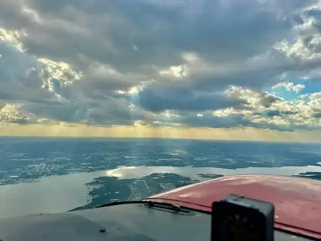 Aerial view of a Texas lake during a discovery flight