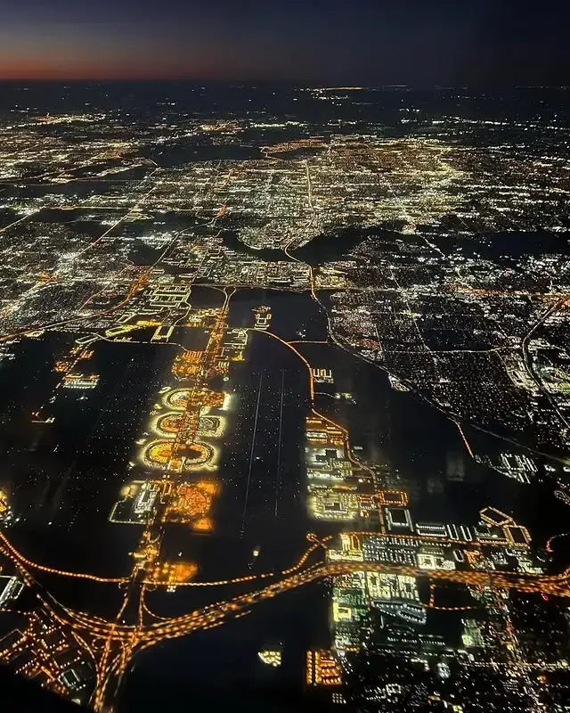 High altitude flight over Texas landscape